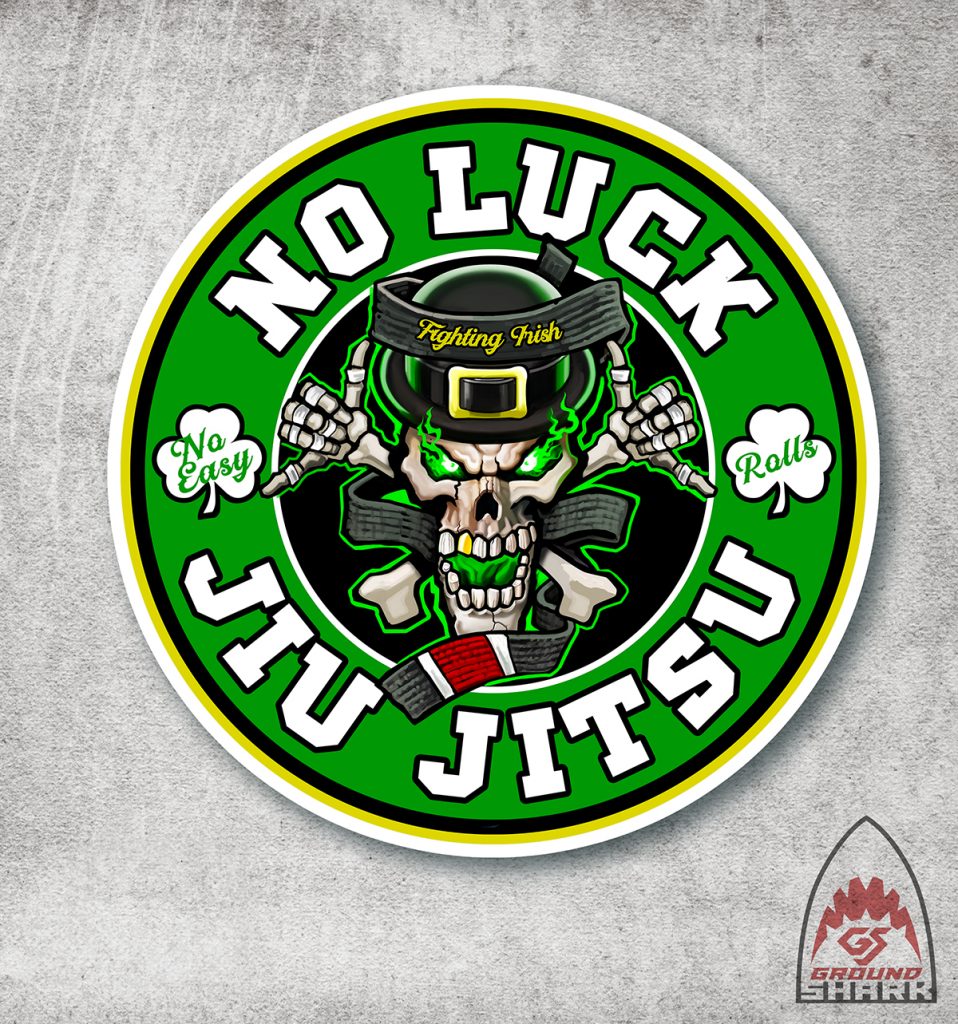 No Luck Jiu Jitsu Sticker | Ground Shark Prints